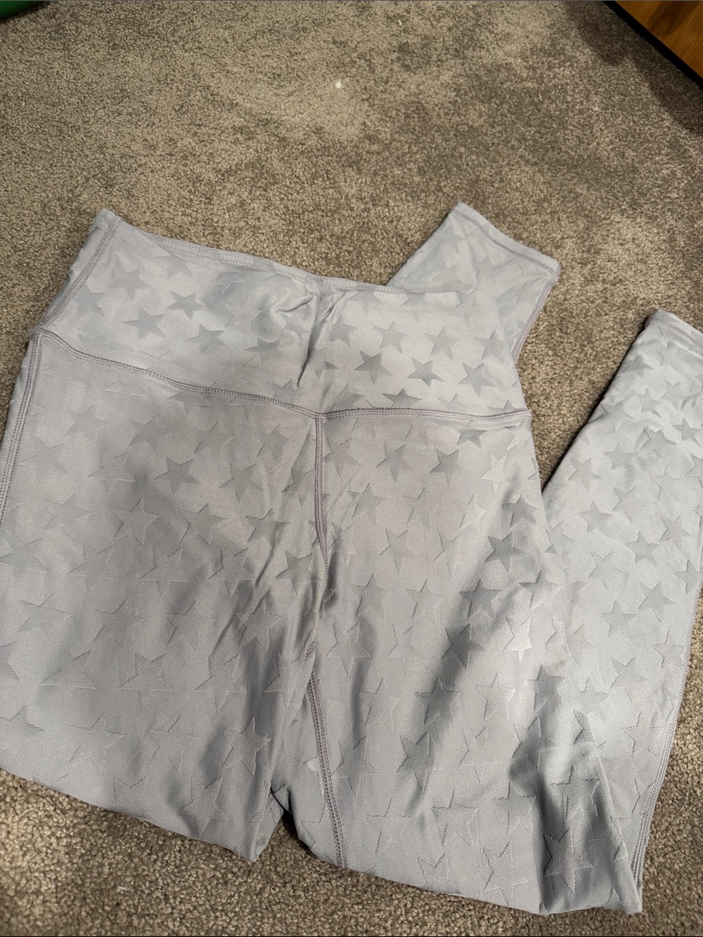 Mono B Star-Textured Leggings in Light Purple-Gray.  Never worn.
